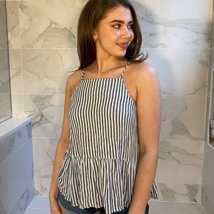 Mossimo Flowy Blue and White Tank Size S